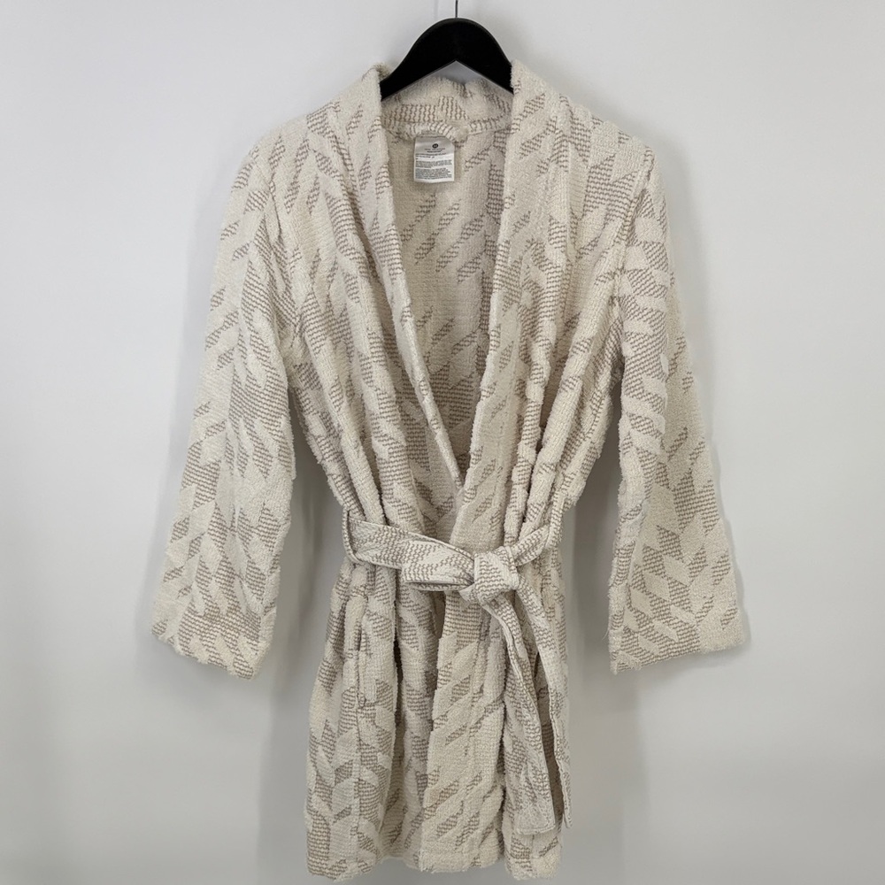 ☁️ Hotel Collection cotton cream Beige Textured short Robe